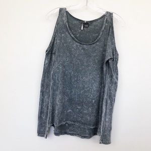 UO Sparkle & Fade Top Mineral Wash Cold Shoulder